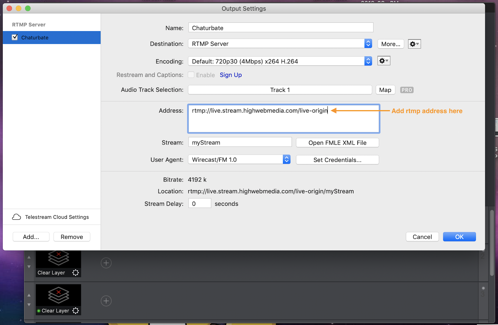 Configure Wirecast for Chaturbate - Chaturbate