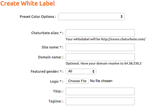 How do I create a whitelabel? - Chaturbate