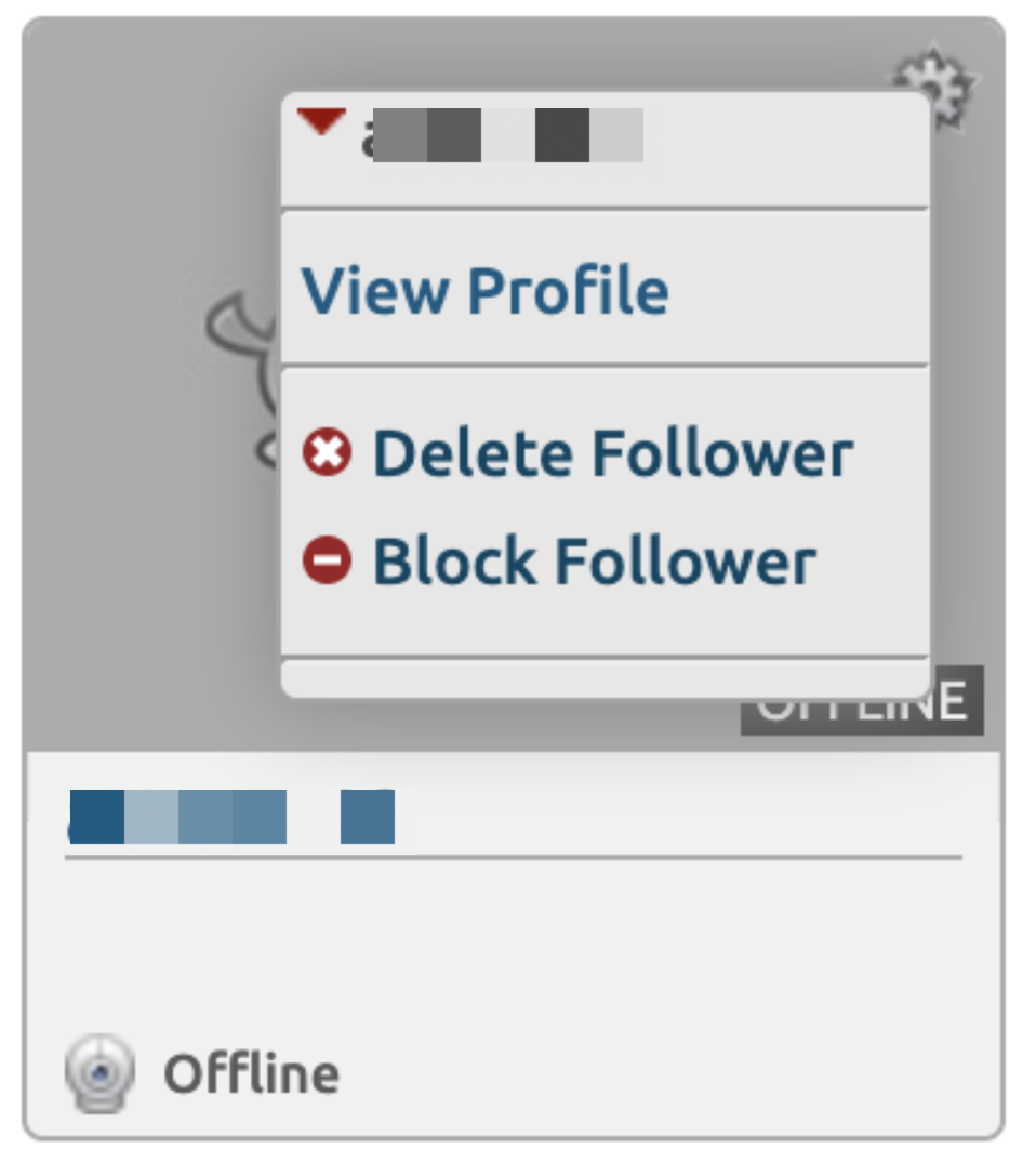 How do I block or delete a follower Chaturbate